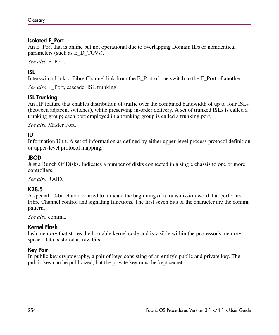 HP StorageWorks MSA 2.8 SAN Switch User Manual | Page 254 / 270