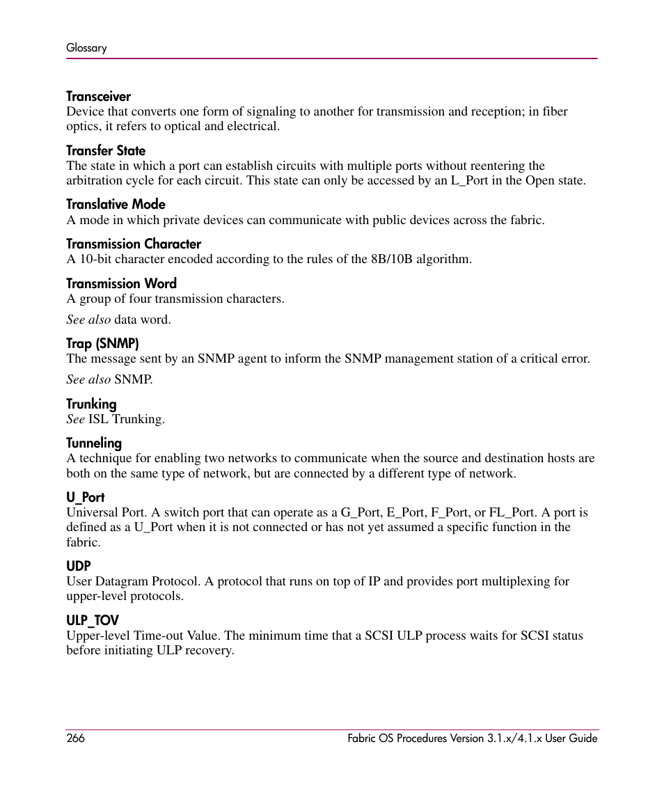 HP StorageWorks MSA 2.8 SAN Switch User Manual | Page 266 / 270