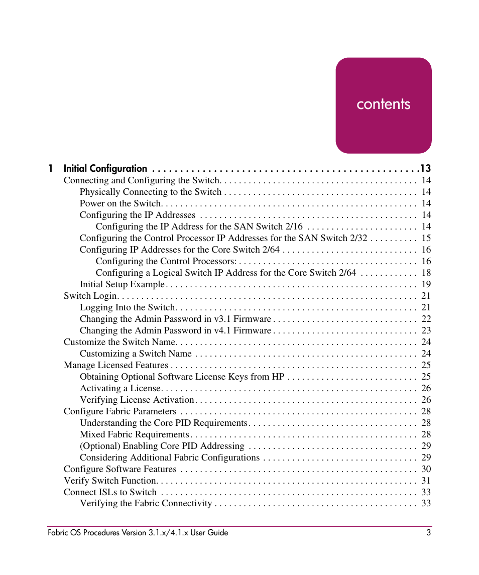 HP StorageWorks MSA 2.8 SAN Switch User Manual | Page 3 / 270