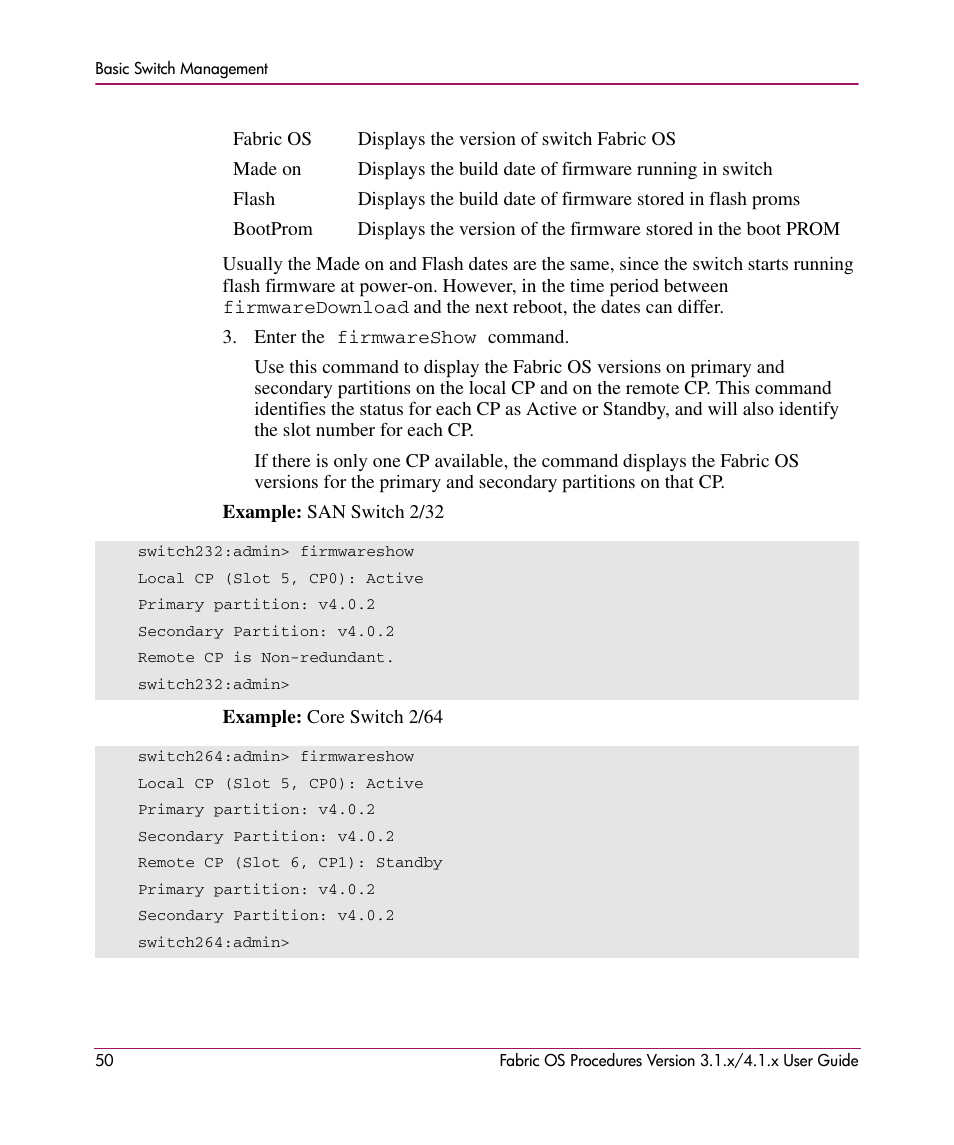 HP StorageWorks MSA 2.8 SAN Switch User Manual | Page 50 / 270