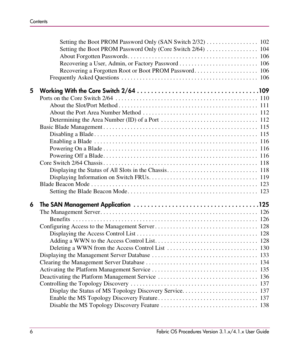 HP StorageWorks MSA 2.8 SAN Switch User Manual | Page 6 / 270