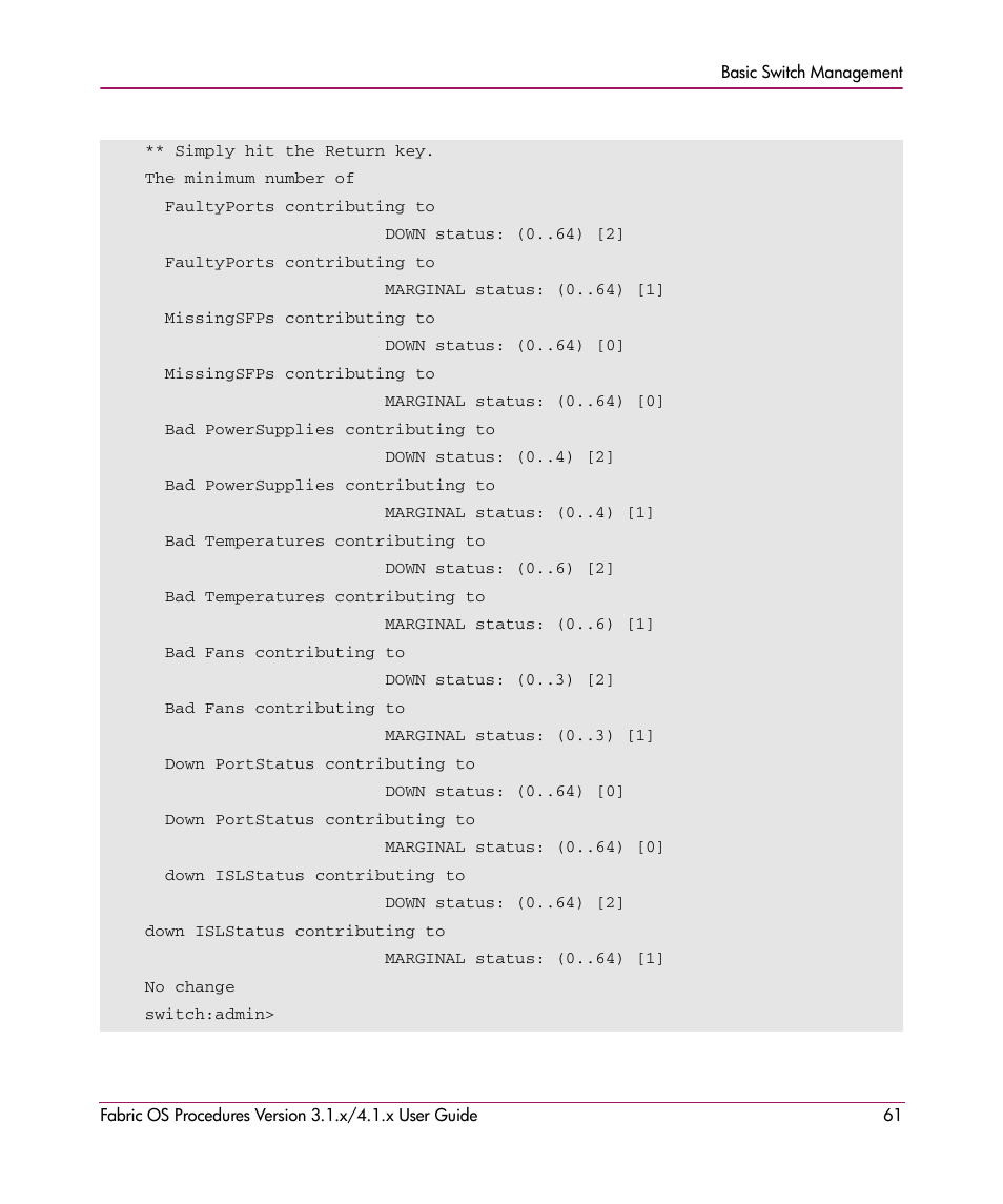 HP StorageWorks MSA 2.8 SAN Switch User Manual | Page 61 / 270