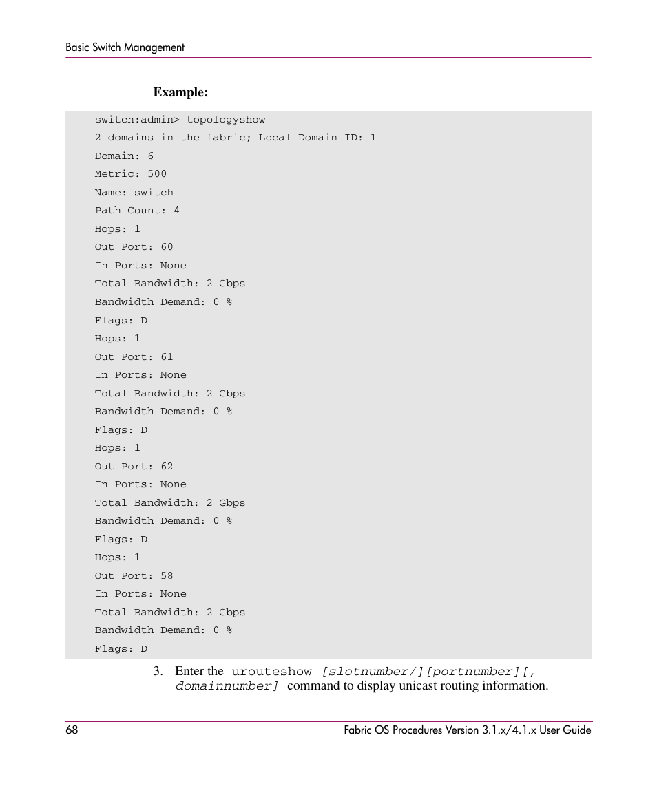 HP StorageWorks MSA 2.8 SAN Switch User Manual | Page 68 / 270