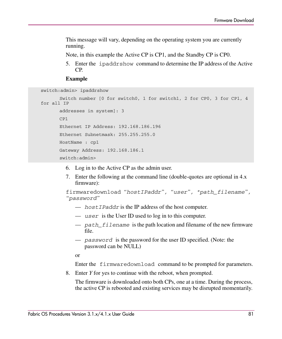 HP StorageWorks MSA 2.8 SAN Switch User Manual | Page 81 / 270