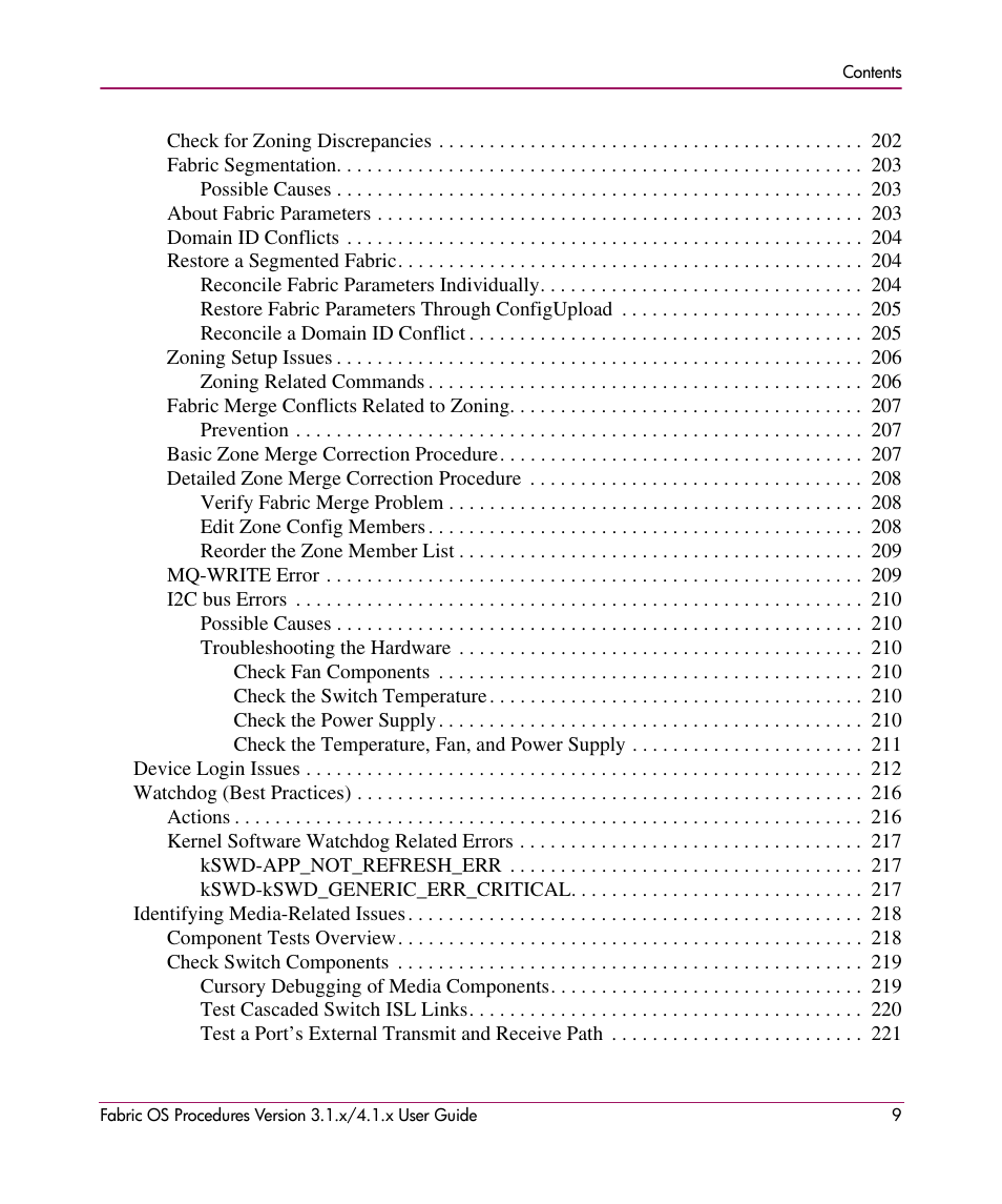 HP StorageWorks MSA 2.8 SAN Switch User Manual | Page 9 / 270