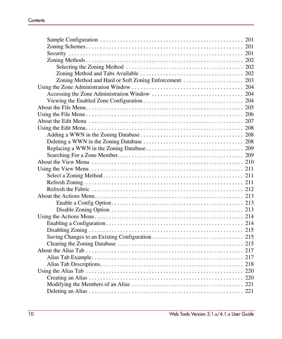 HP StorageWorks MSA 2.8 SAN Switch User Manual | Page 10 / 307