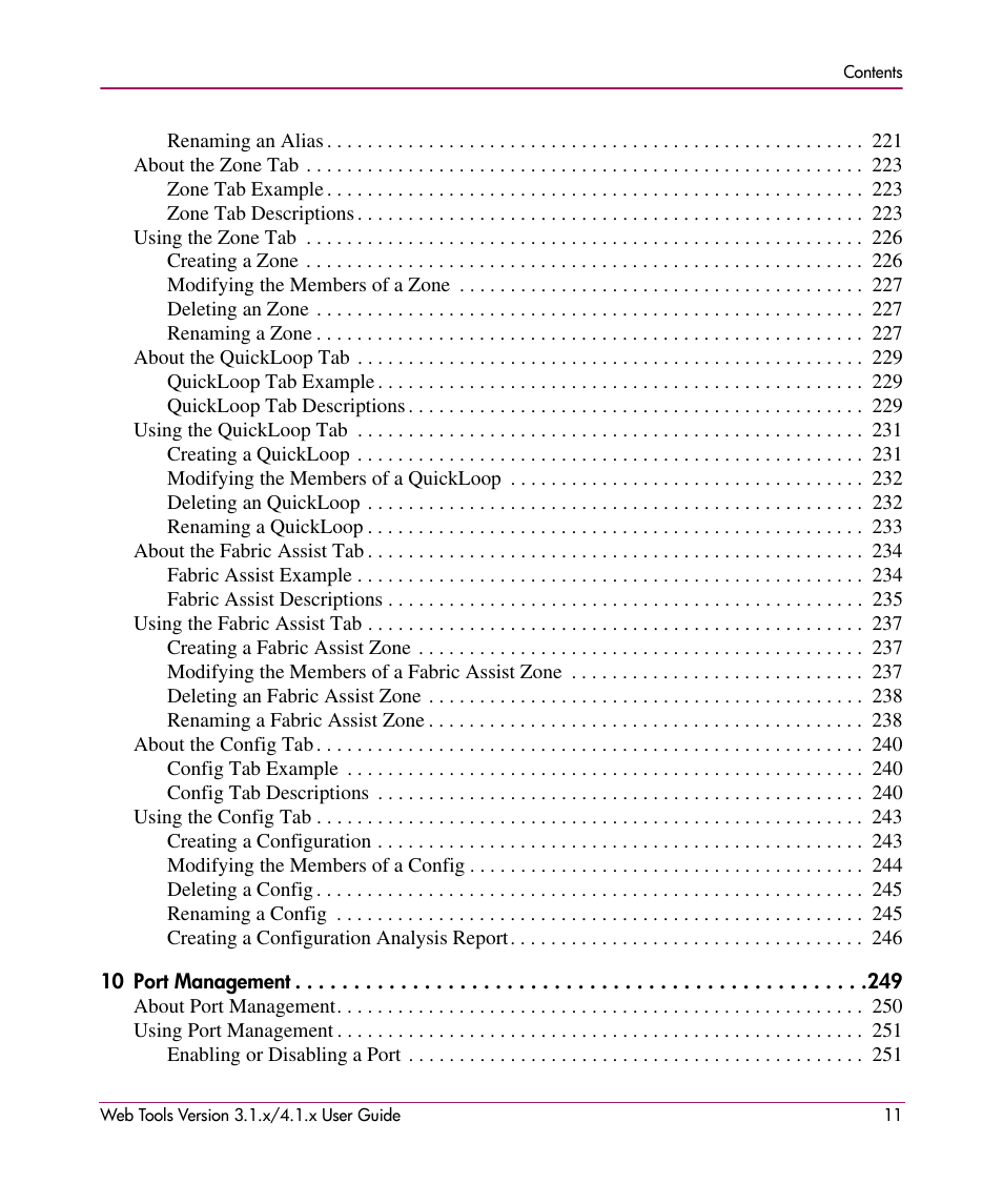 HP StorageWorks MSA 2.8 SAN Switch User Manual | Page 11 / 307