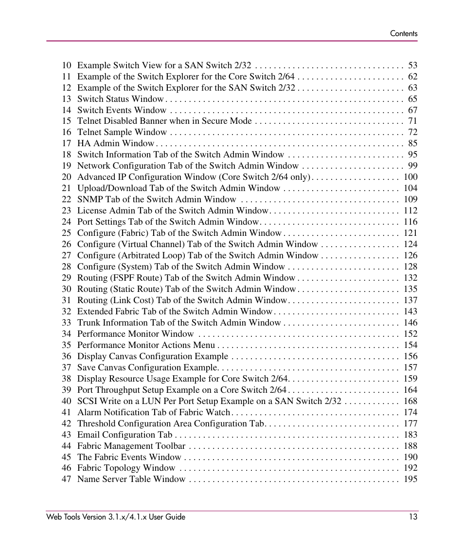 HP StorageWorks MSA 2.8 SAN Switch User Manual | Page 13 / 307