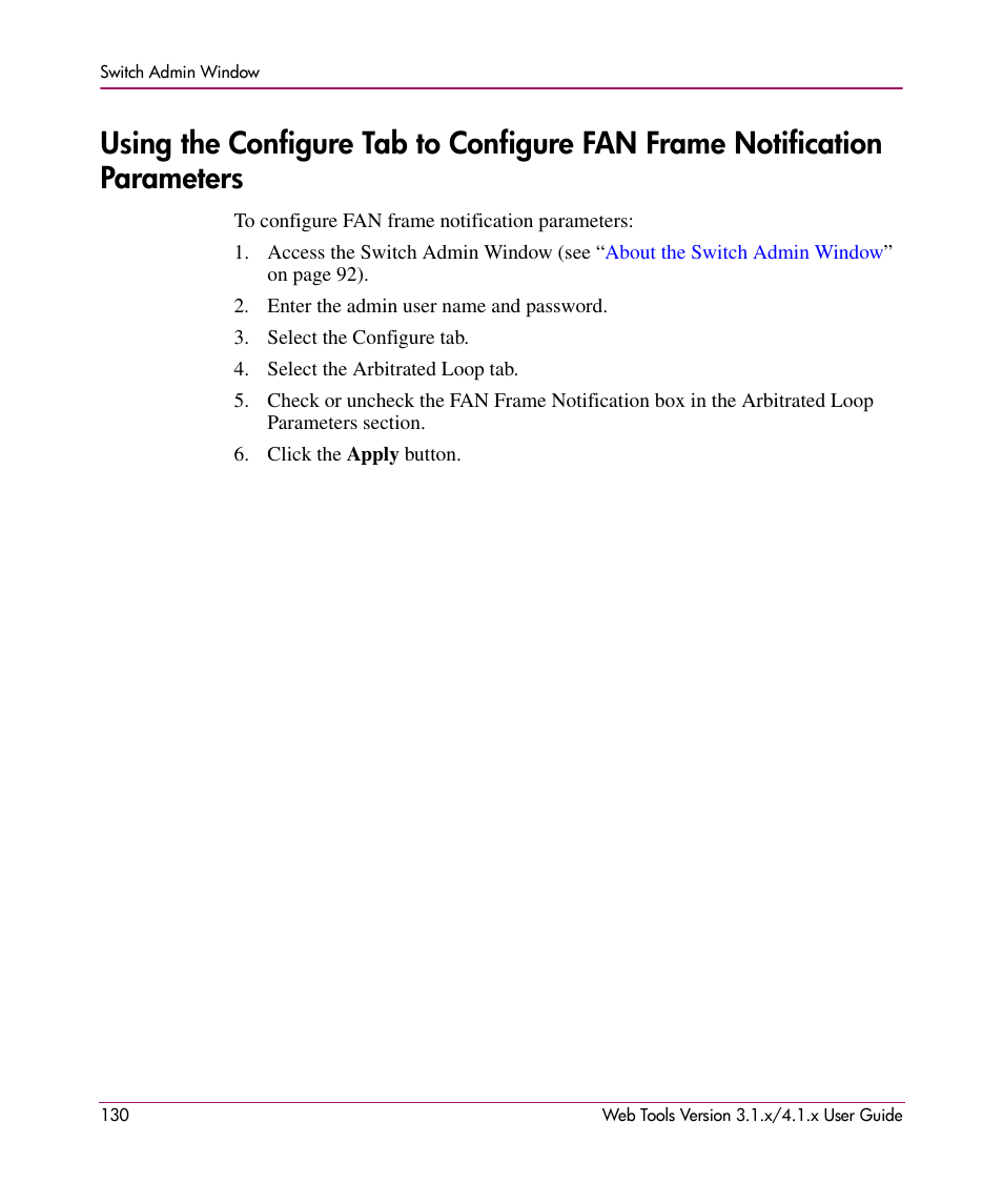 HP StorageWorks MSA 2.8 SAN Switch User Manual | Page 130 / 307