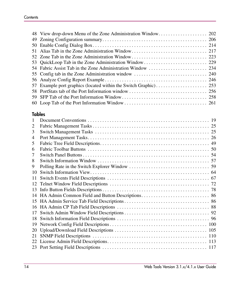 HP StorageWorks MSA 2.8 SAN Switch User Manual | Page 14 / 307