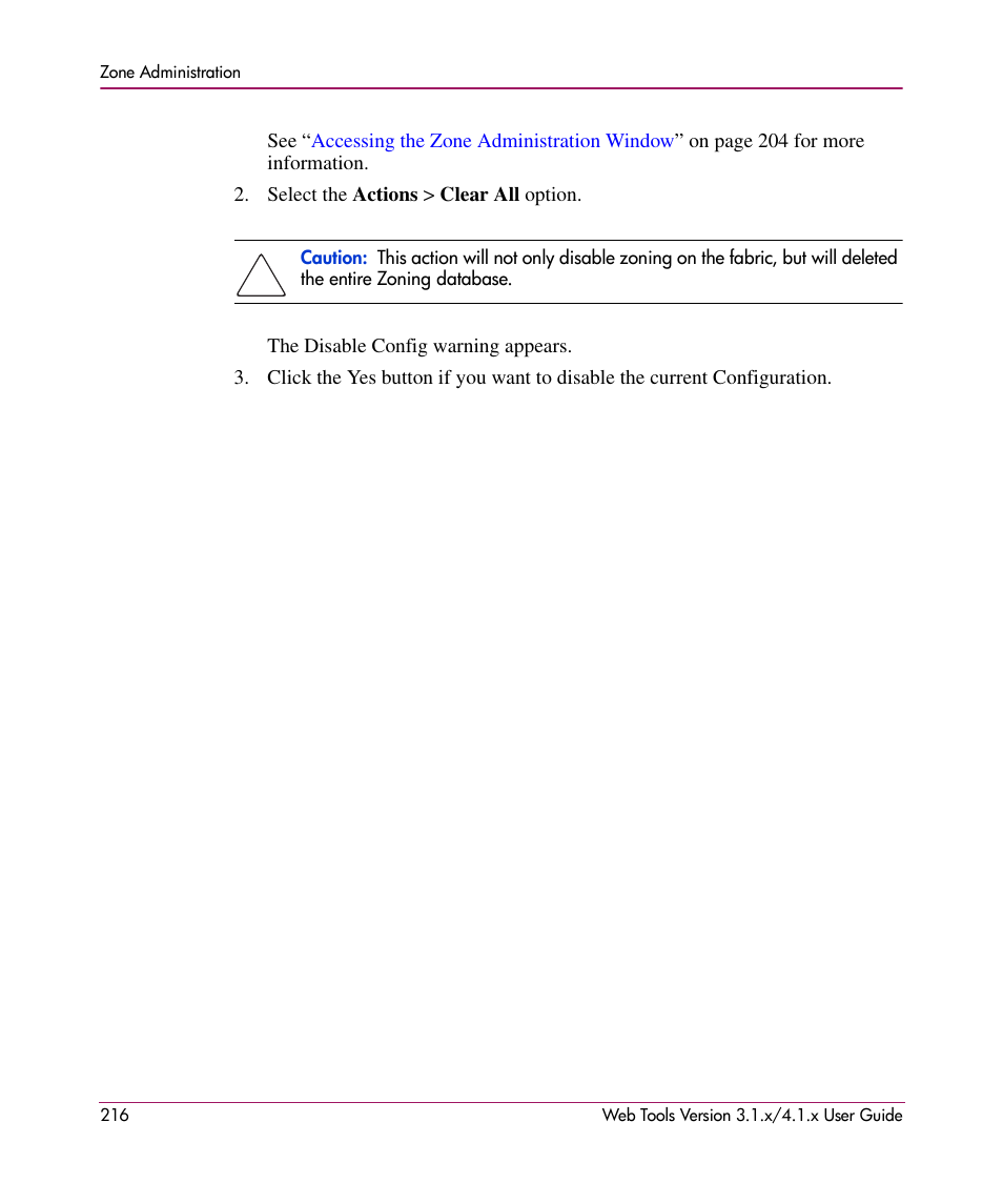 HP StorageWorks MSA 2.8 SAN Switch User Manual | Page 216 / 307