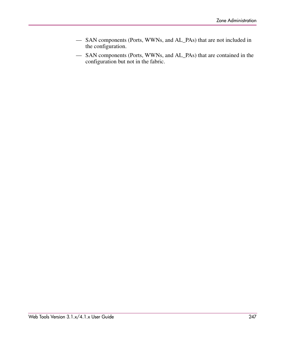 HP StorageWorks MSA 2.8 SAN Switch User Manual | Page 247 / 307