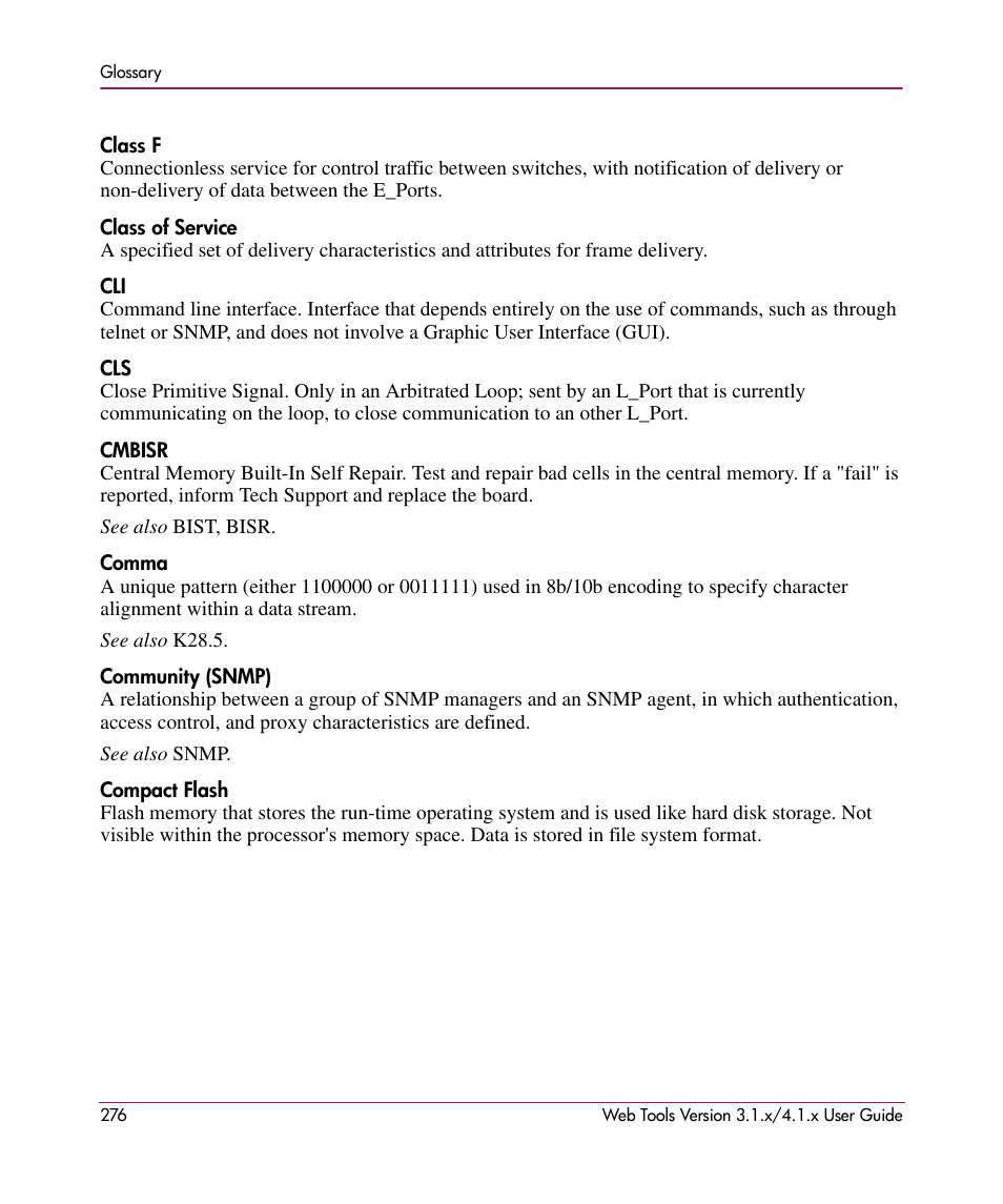 HP StorageWorks MSA 2.8 SAN Switch User Manual | Page 276 / 307