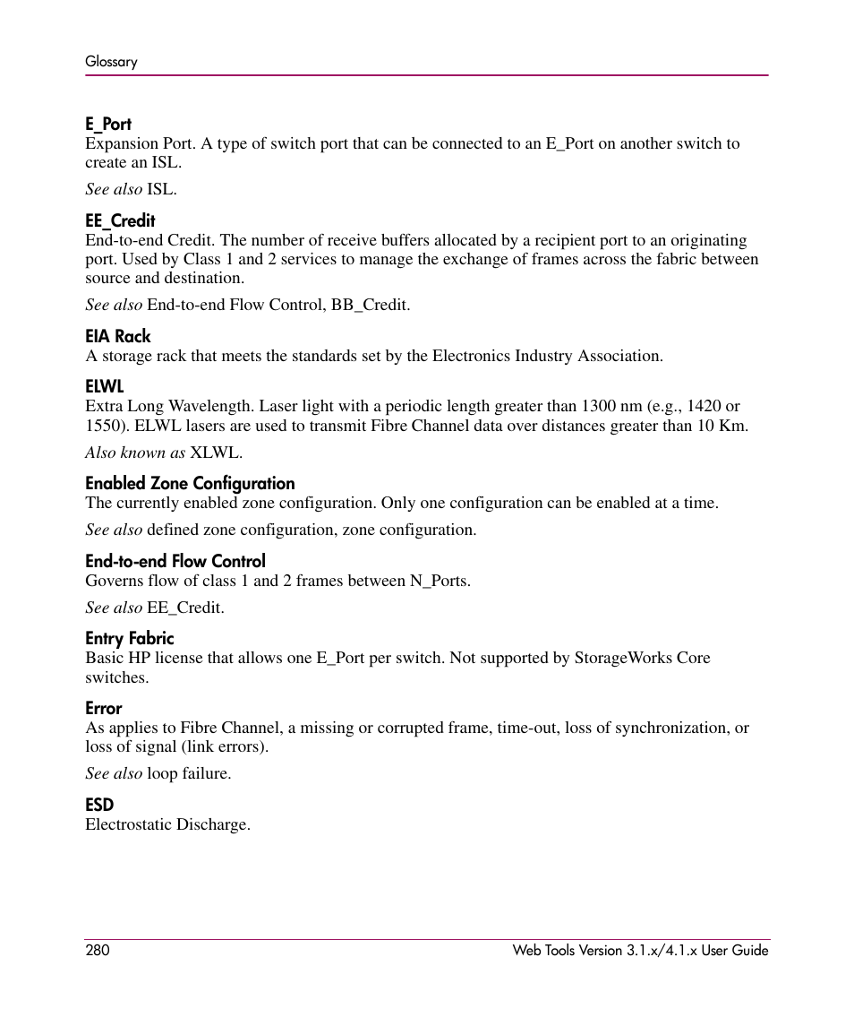 HP StorageWorks MSA 2.8 SAN Switch User Manual | Page 280 / 307