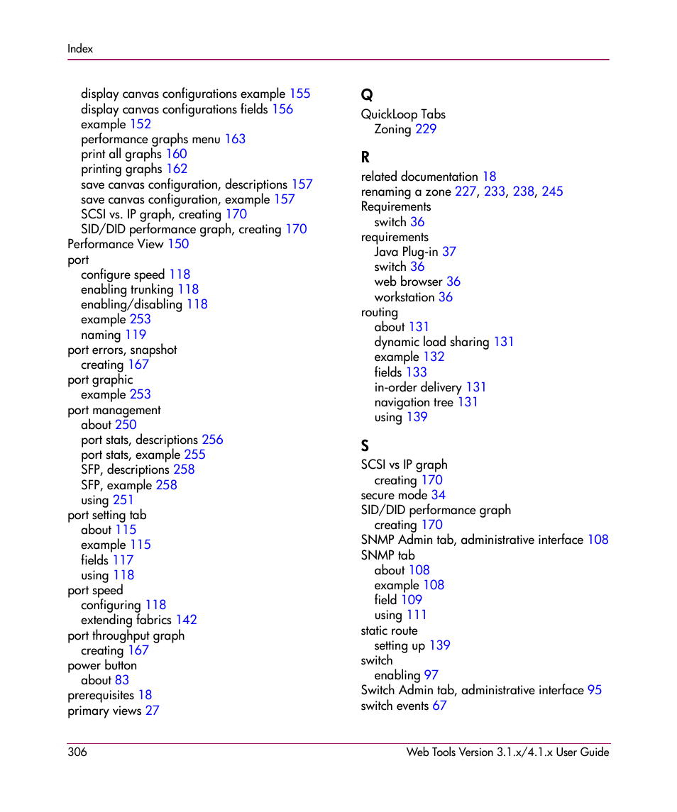HP StorageWorks MSA 2.8 SAN Switch User Manual | Page 306 / 307
