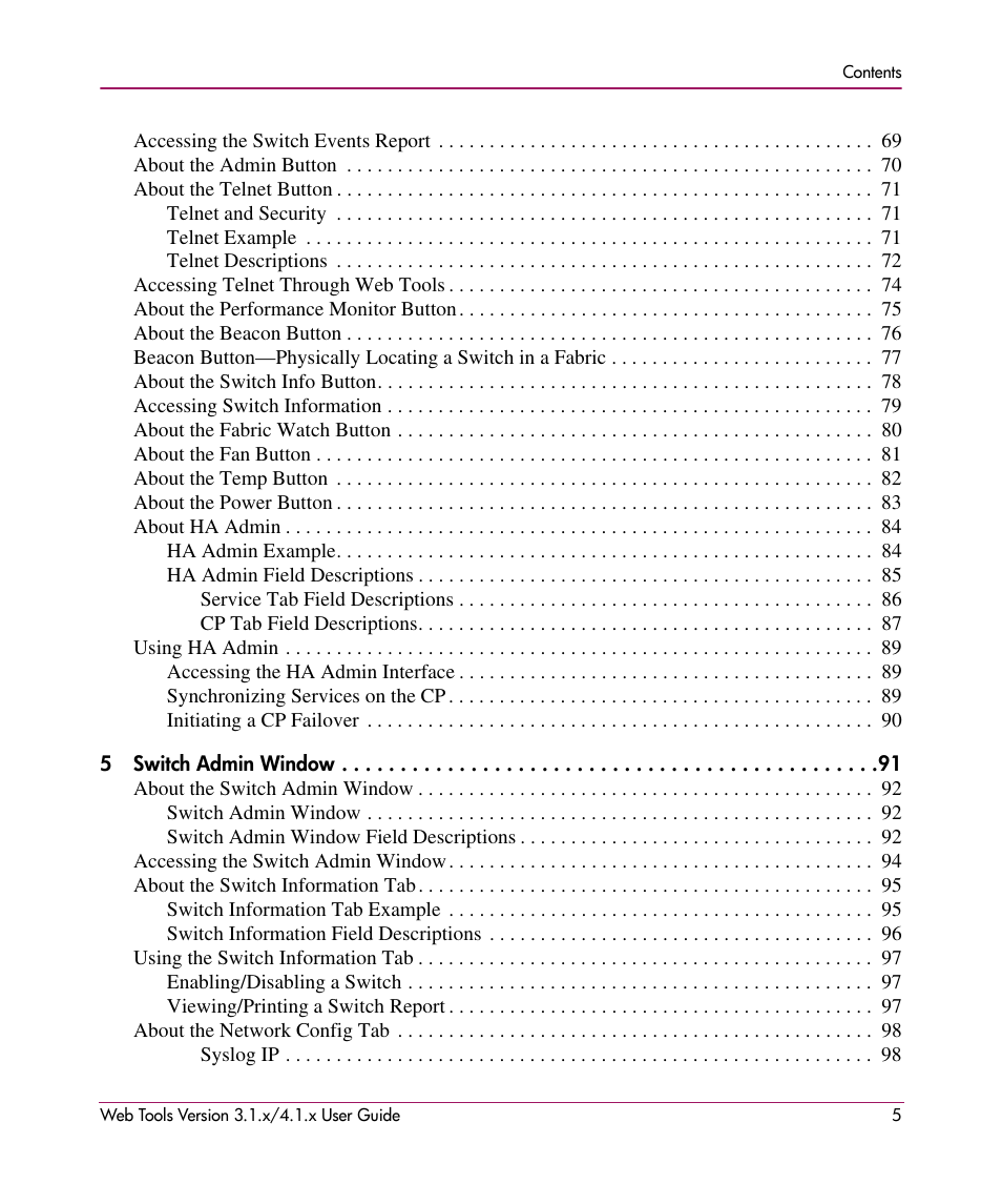 HP StorageWorks MSA 2.8 SAN Switch User Manual | Page 5 / 307
