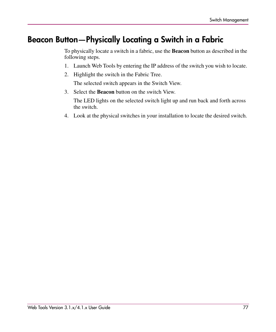 HP StorageWorks MSA 2.8 SAN Switch User Manual | Page 77 / 307