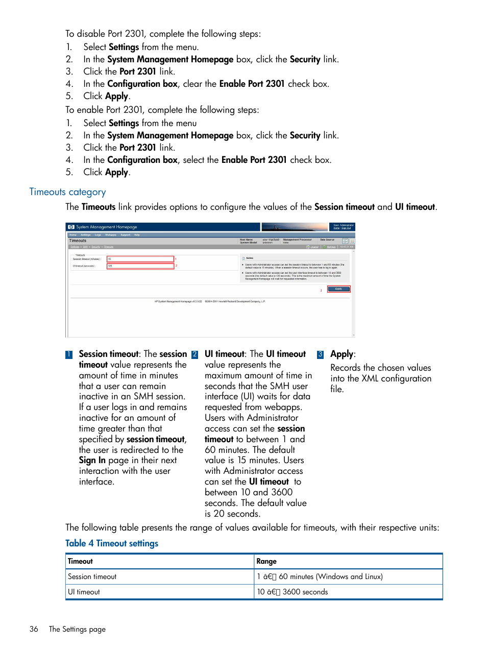 Timeouts category | HP Serveur lame HP ProLiant BL680c G5 User Manual | Page 36 / 90