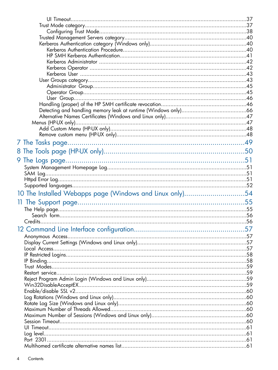 12 command line interface configuration | HP Serveur lame HP ProLiant BL680c G5 User Manual | Page 4 / 90