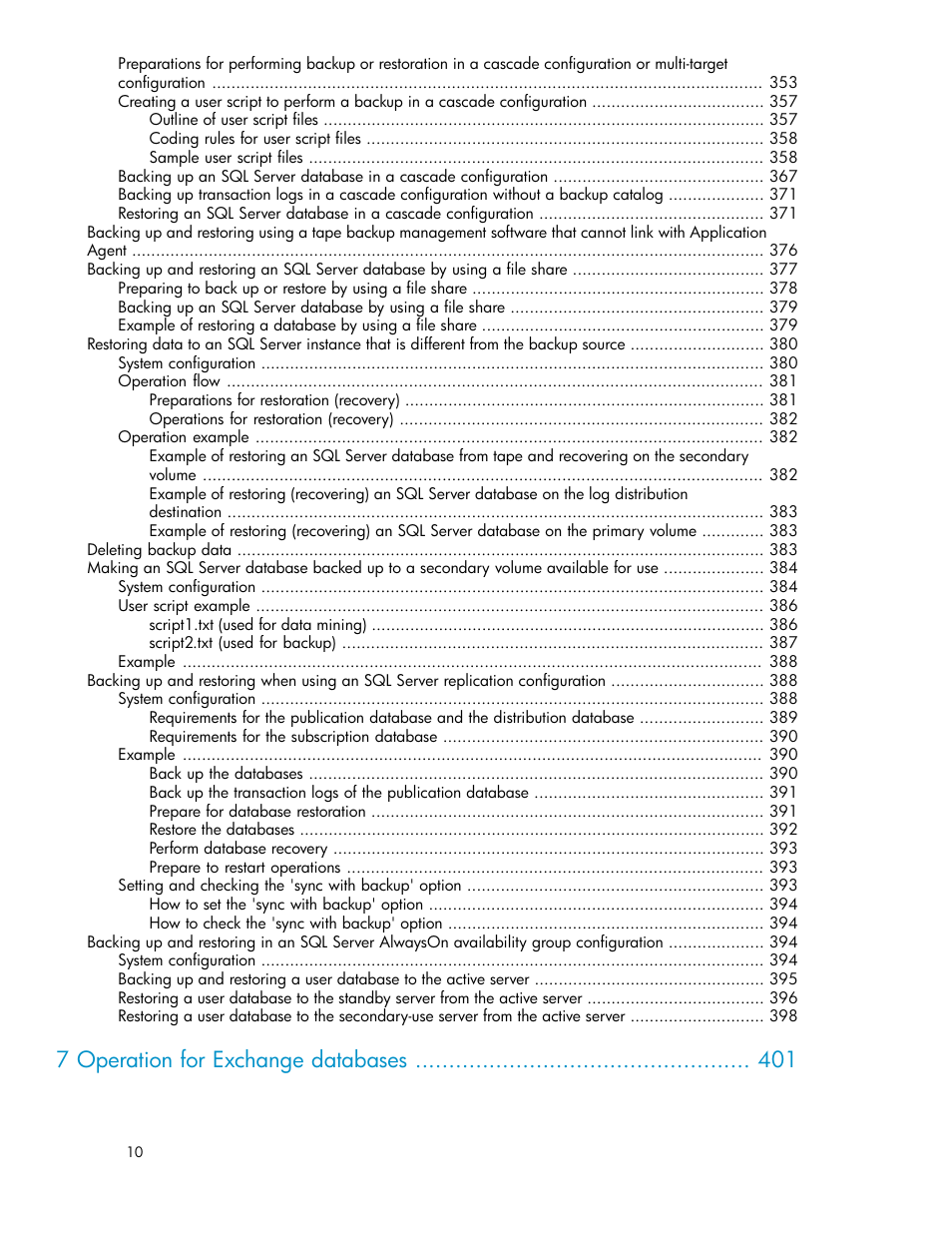 7 operation for exchange databases | HP Serveur lame HP ProLiant BL465c Gen8 User Manual | Page 10 / 578