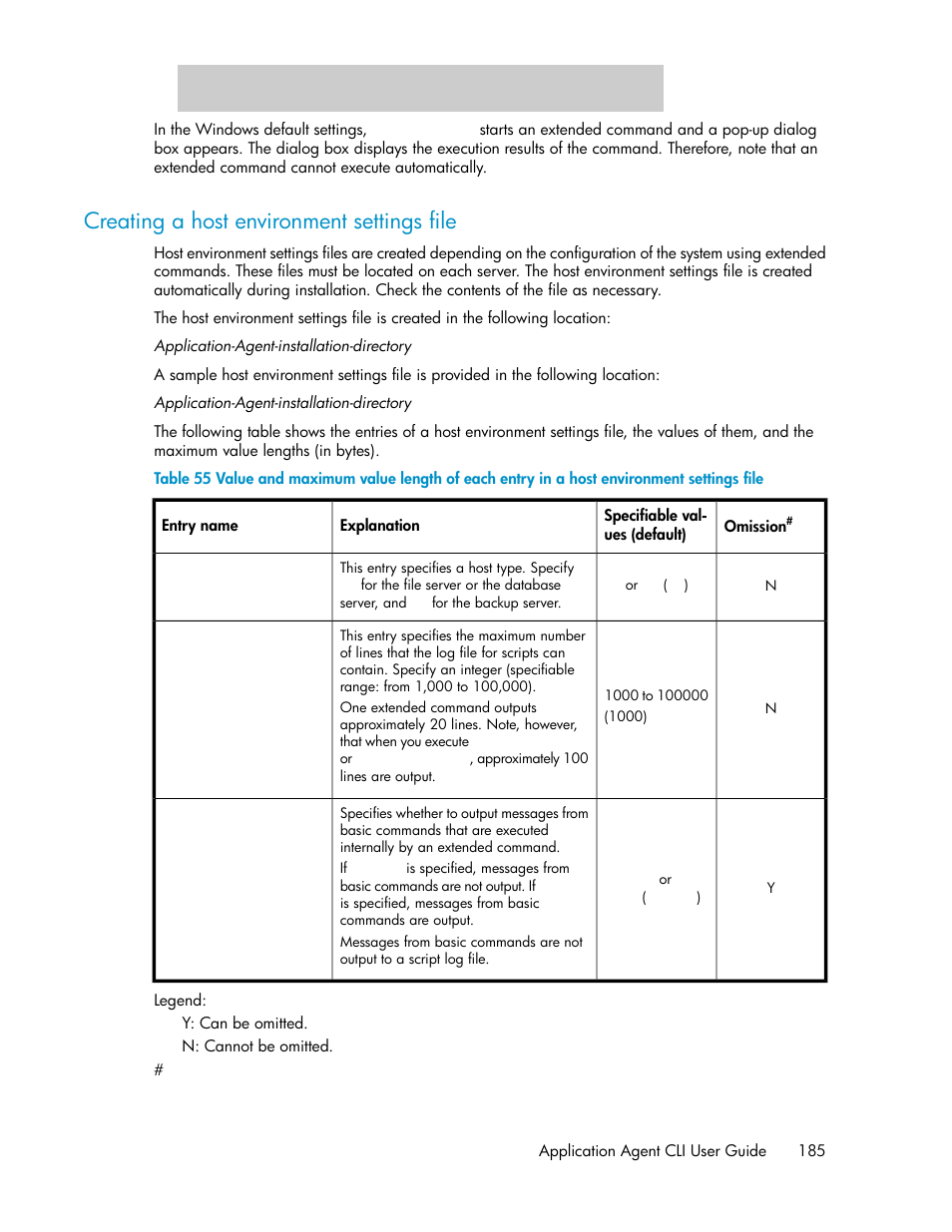 Creating a host environment settings file, Creating a host envir- onment settings file | HP Serveur lame HP ProLiant BL465c Gen8 User Manual | Page 185 / 578