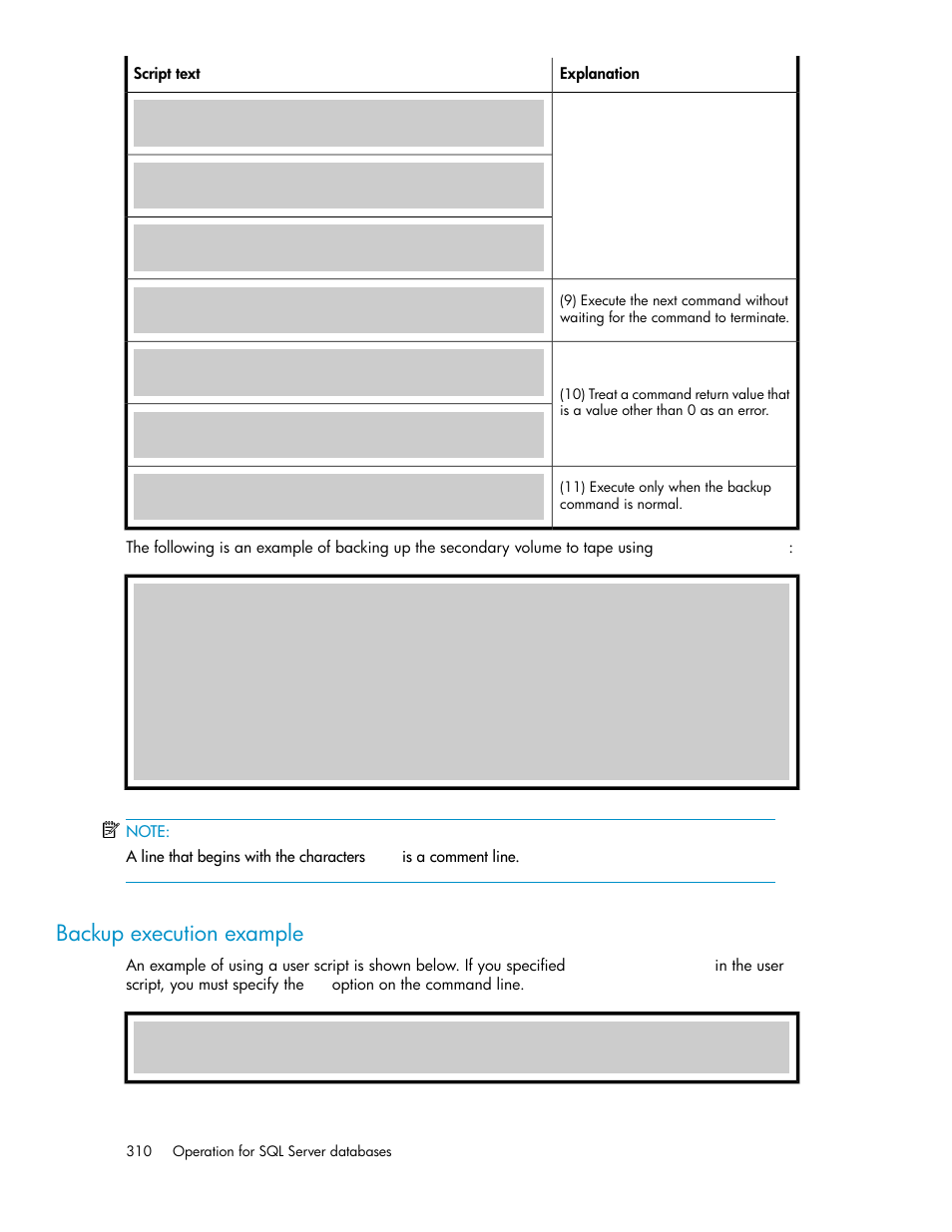 Backup execution example | HP Serveur lame HP ProLiant BL465c Gen8 User Manual | Page 310 / 578