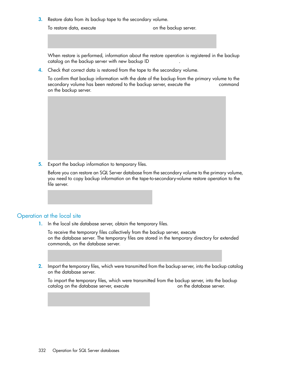 Operation at the local site | HP Serveur lame HP ProLiant BL465c Gen8 User Manual | Page 332 / 578