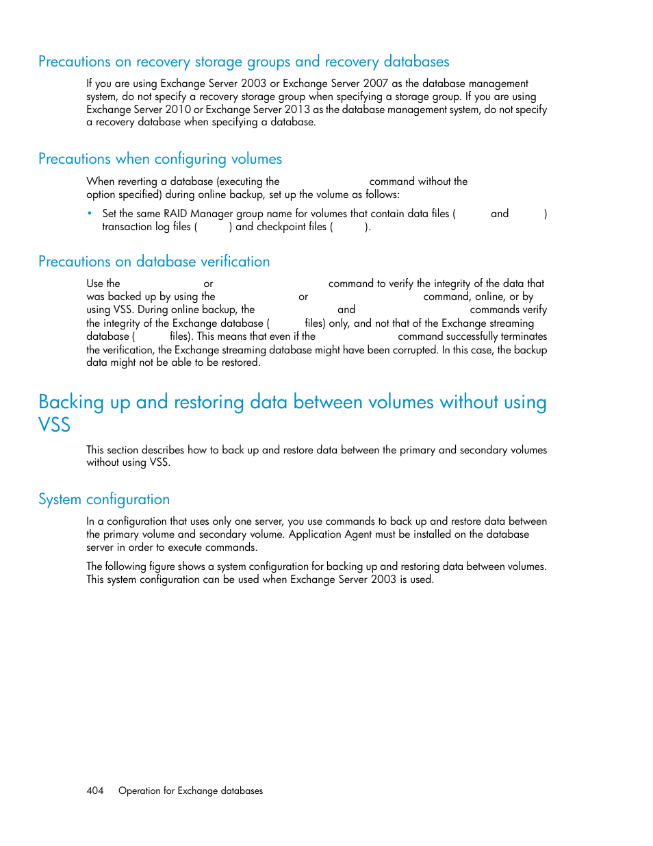 Precautions when configuring volumes, Precautions on database verification, System configuration | 404 precautions when configuring volumes, 404 precautions on database verification | HP Serveur lame HP ProLiant BL465c Gen8 User Manual | Page 404 / 578