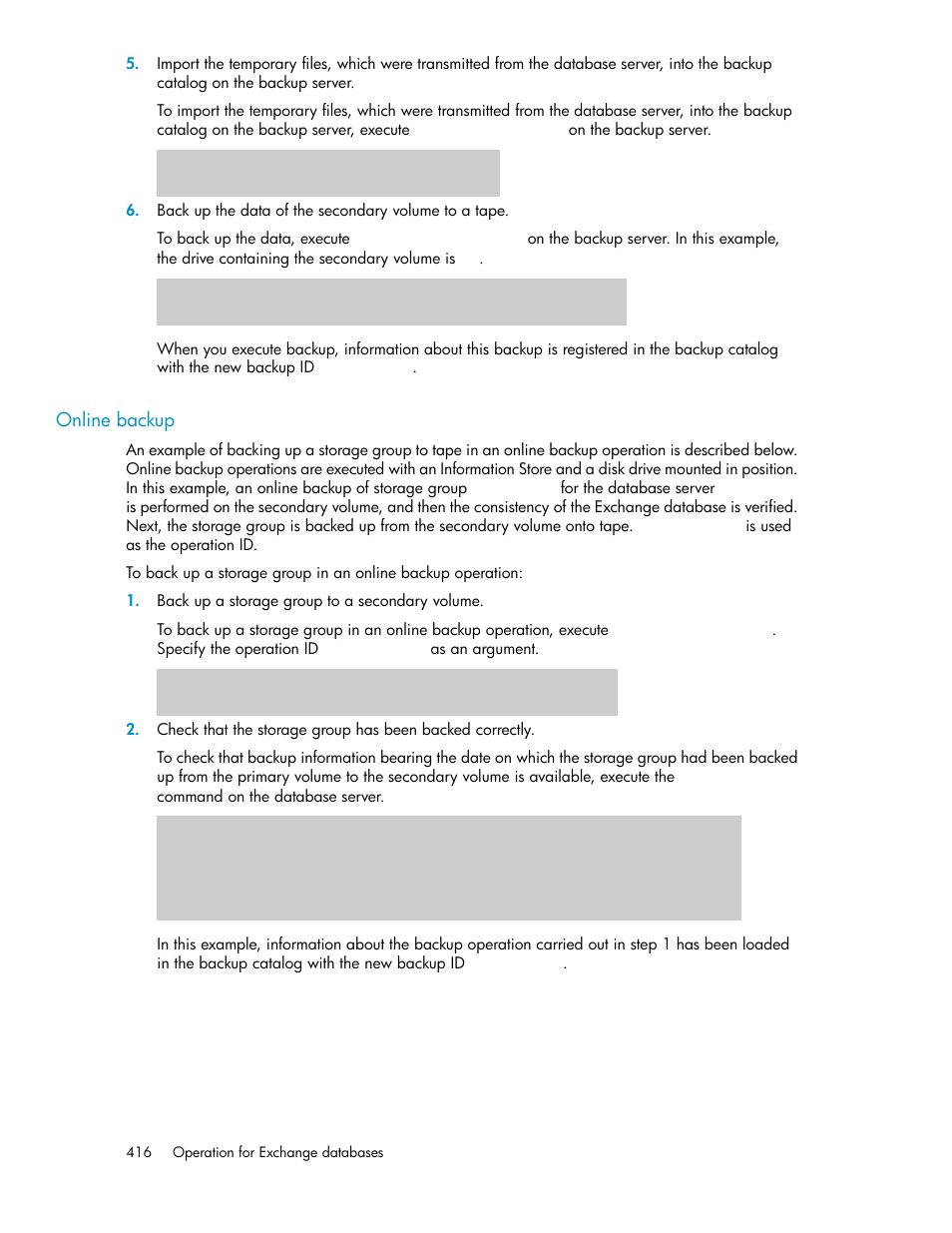 Online backup | HP Serveur lame HP ProLiant BL465c Gen8 User Manual | Page 416 / 578