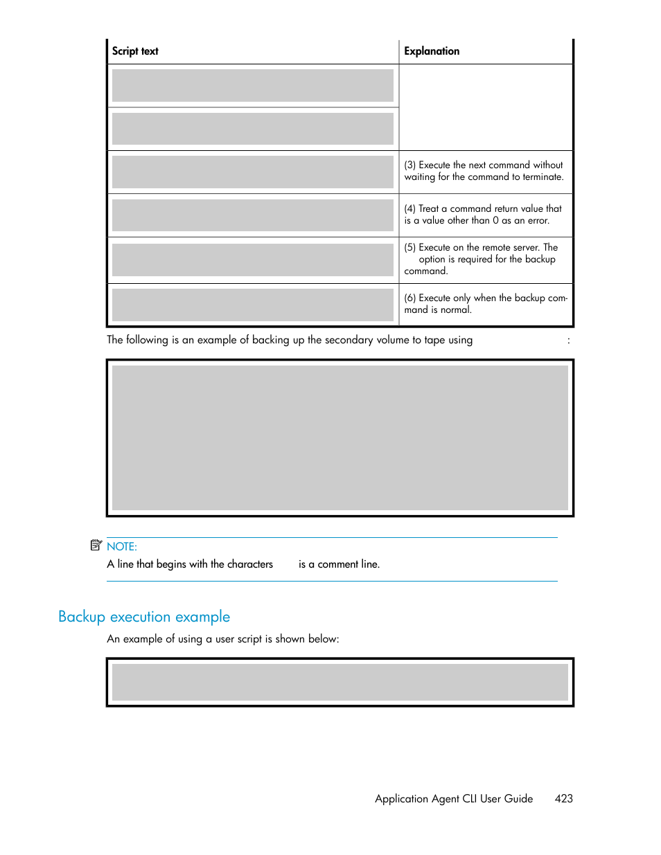 Backup execution example | HP Serveur lame HP ProLiant BL465c Gen8 User Manual | Page 423 / 578