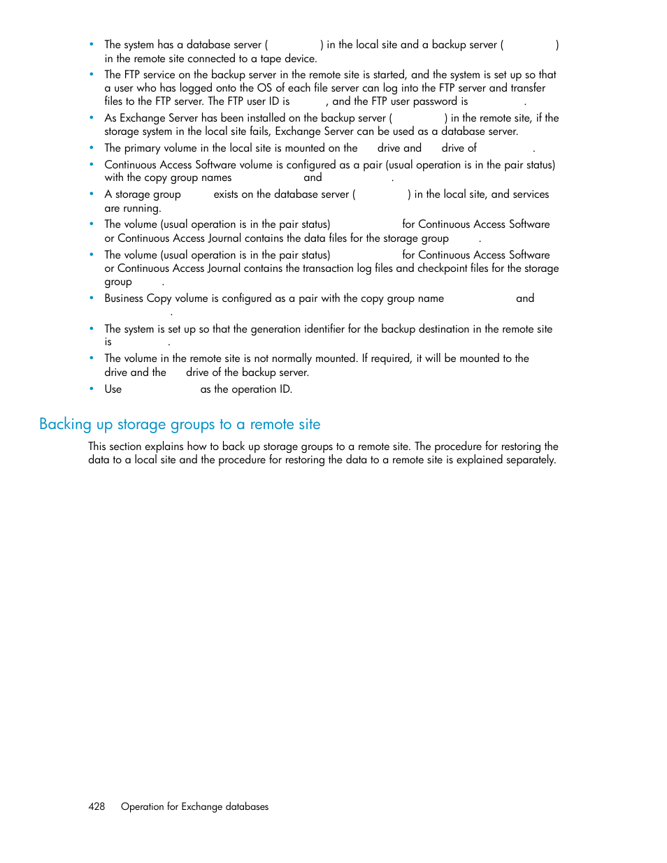 Backing up storage groups to a remote site | HP Serveur lame HP ProLiant BL465c Gen8 User Manual | Page 428 / 578
