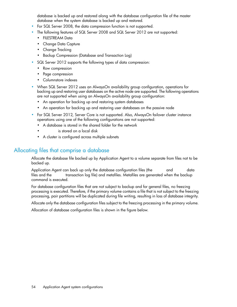 Allocating files that comprise a database | HP Serveur lame HP ProLiant BL465c Gen8 User Manual | Page 54 / 578