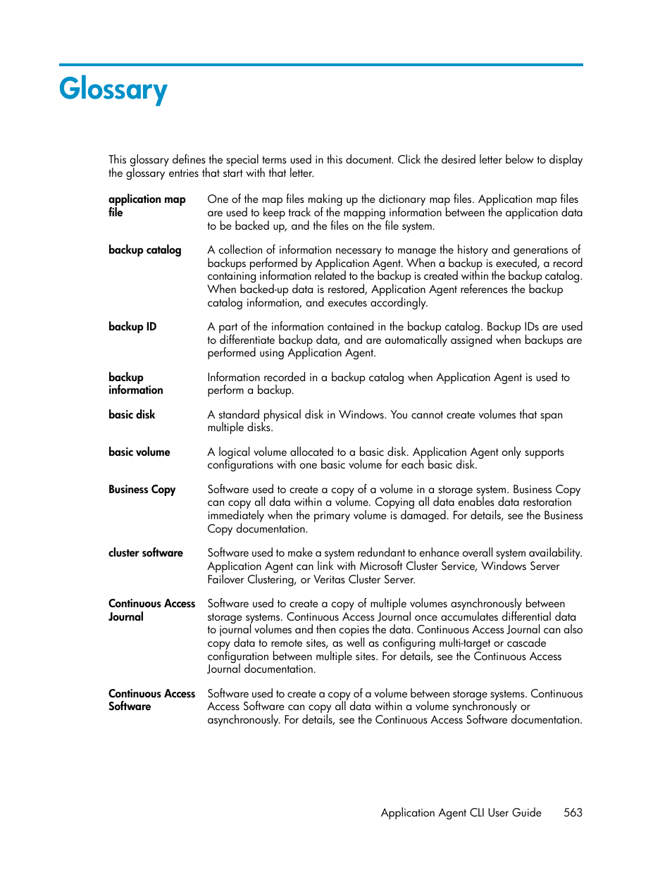 Glossary | HP Serveur lame HP ProLiant BL465c Gen8 User Manual | Page 563 / 578