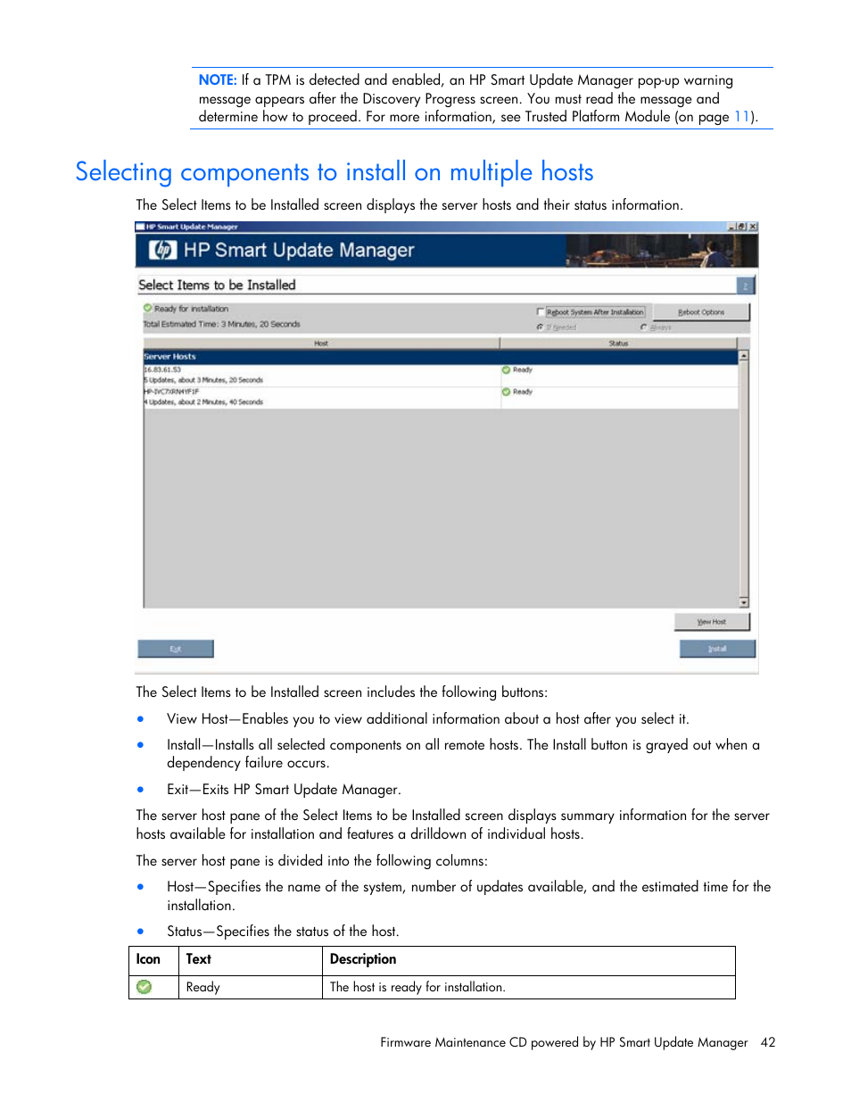 Selecting components to install on multiple hosts | HP ProLiant BL685c G5 Server Blade User Manual | Page 42 / 87