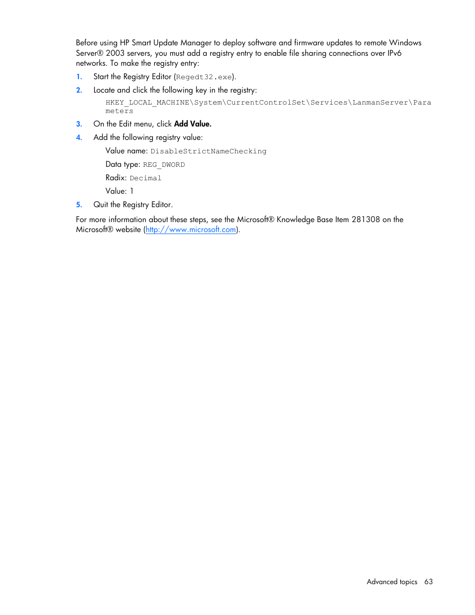 HP ProLiant BL685c G5 Server Blade User Manual | Page 63 / 87