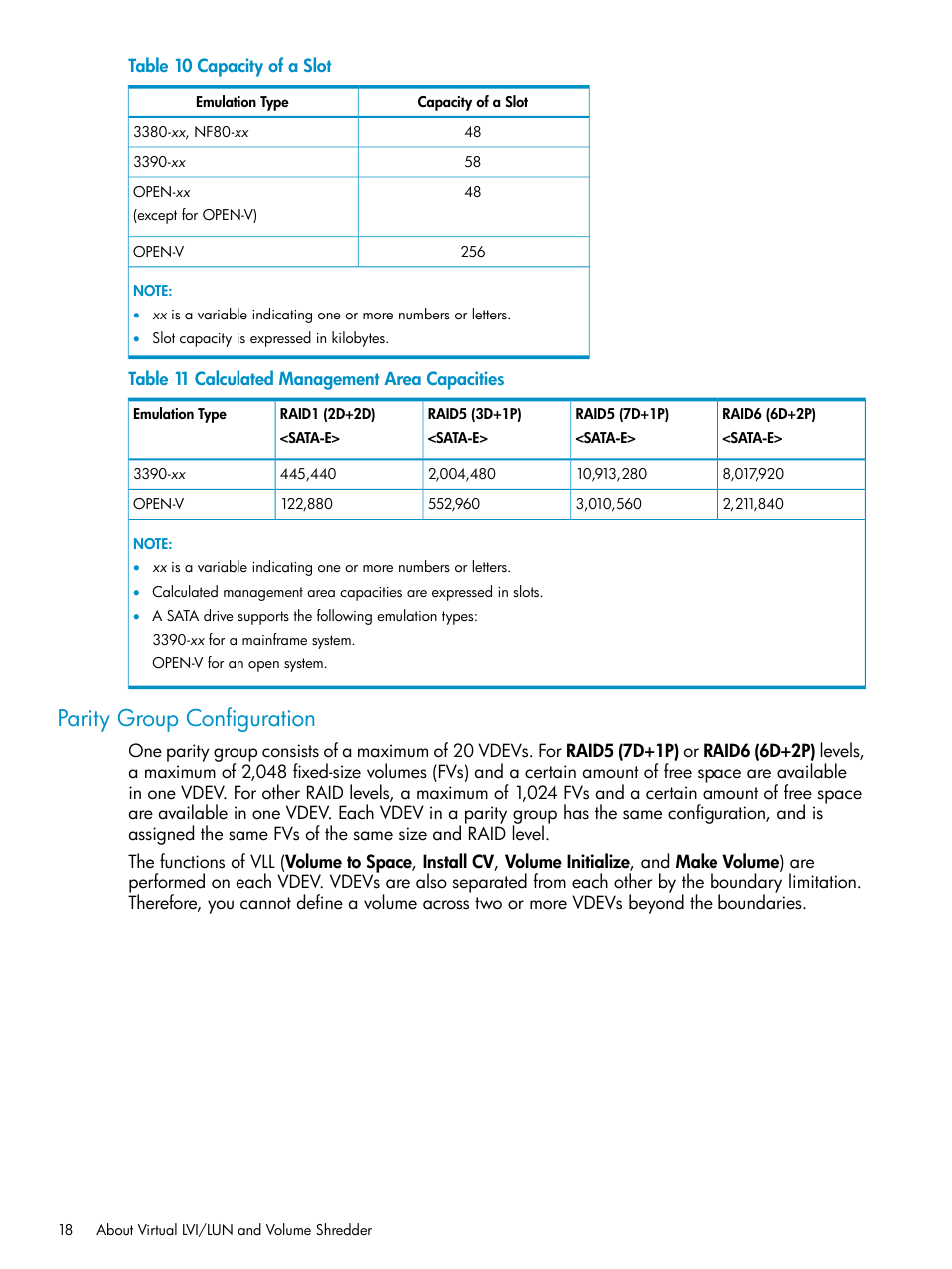 Parity group configuration | HP XP Data Shredder Software User Manual | Page 18 / 101