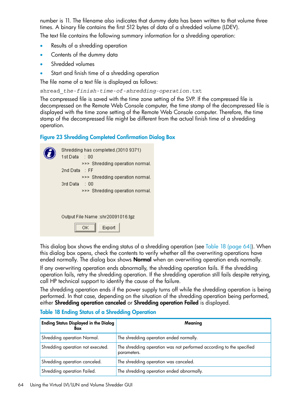 HP XP Data Shredder Software User Manual | Page 64 / 101