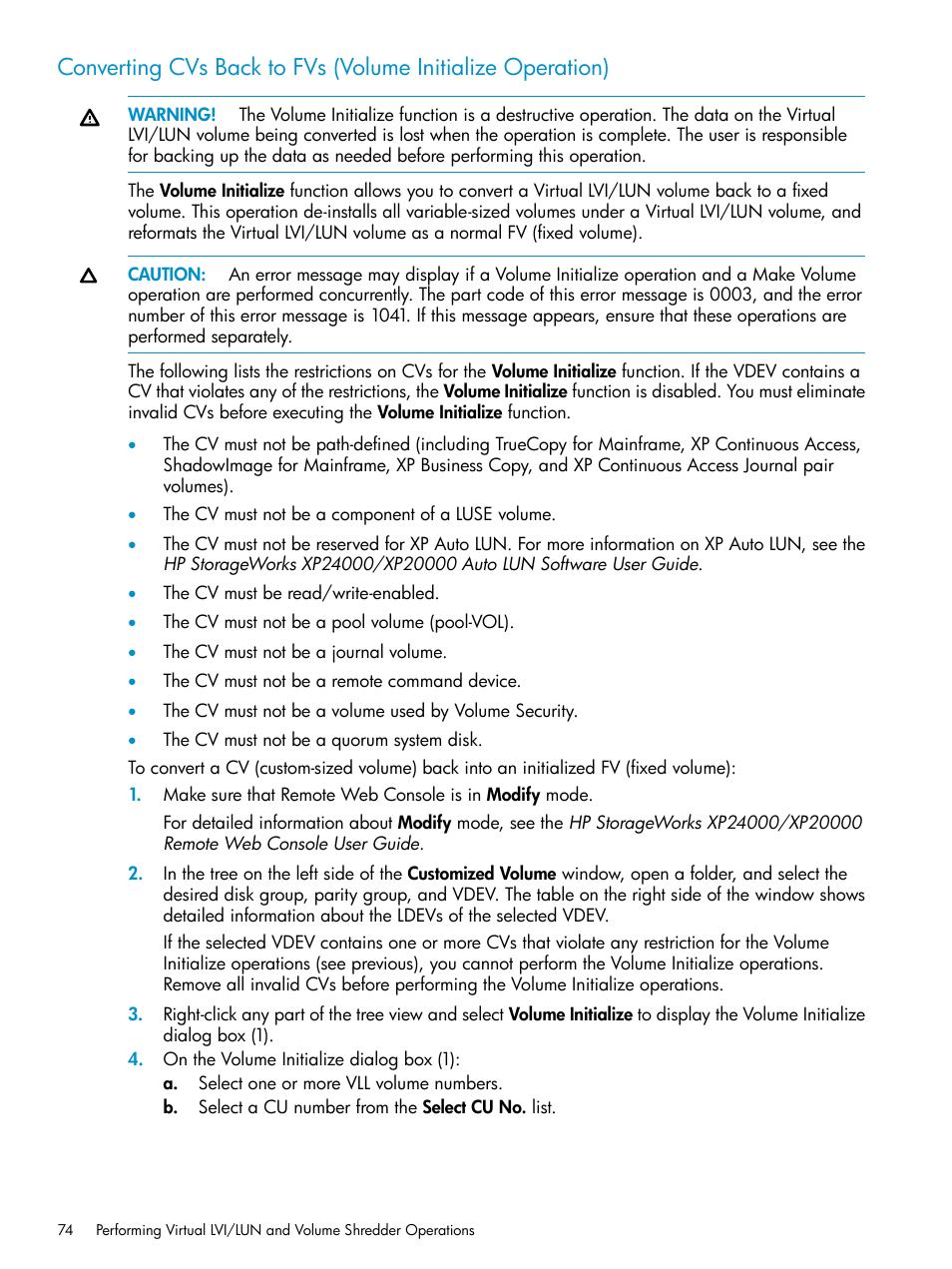 Converting cvs back to | HP XP Data Shredder Software User Manual | Page 74 / 101