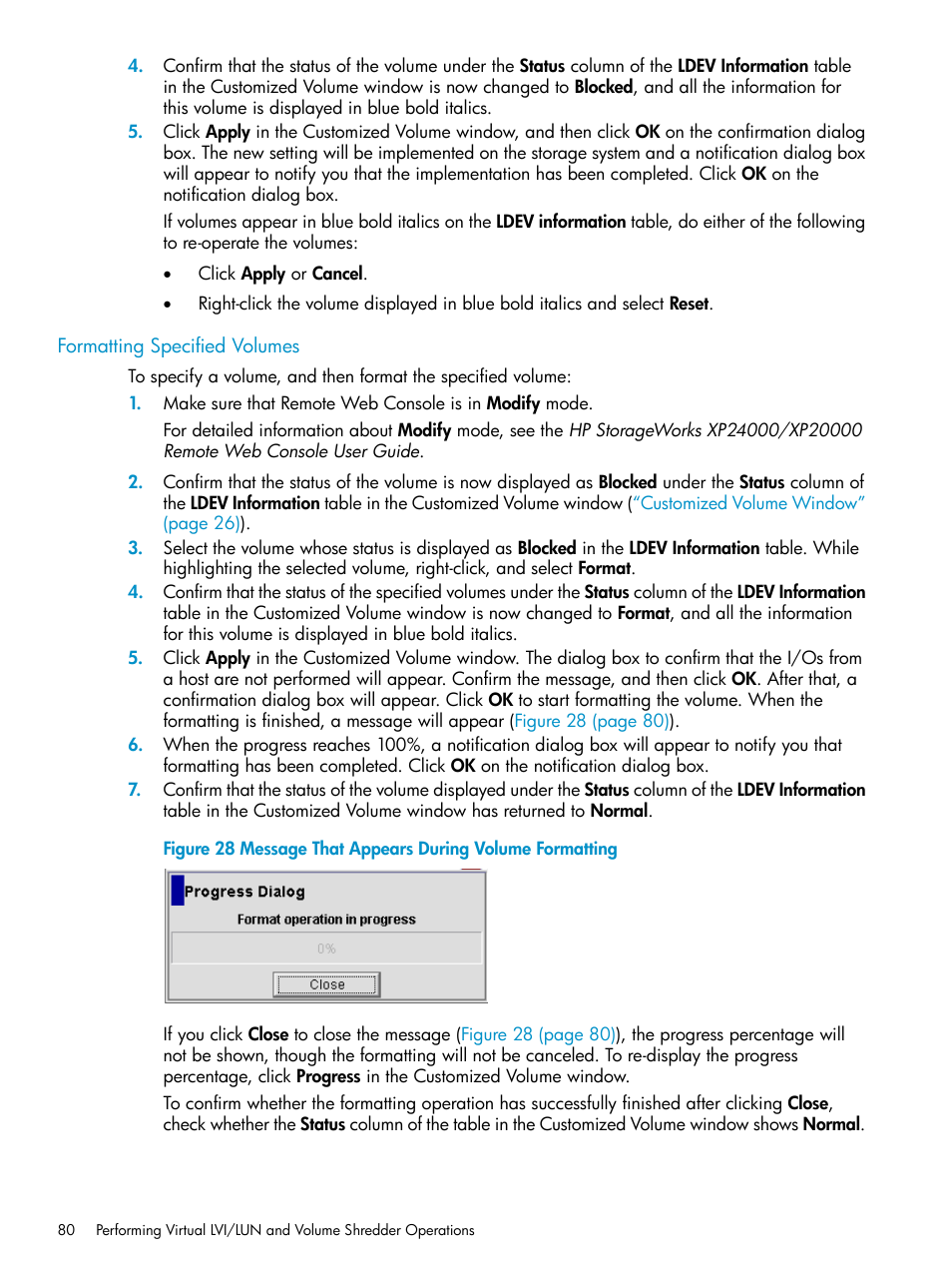 Formatting specified volumes | HP XP Data Shredder Software User Manual | Page 80 / 101