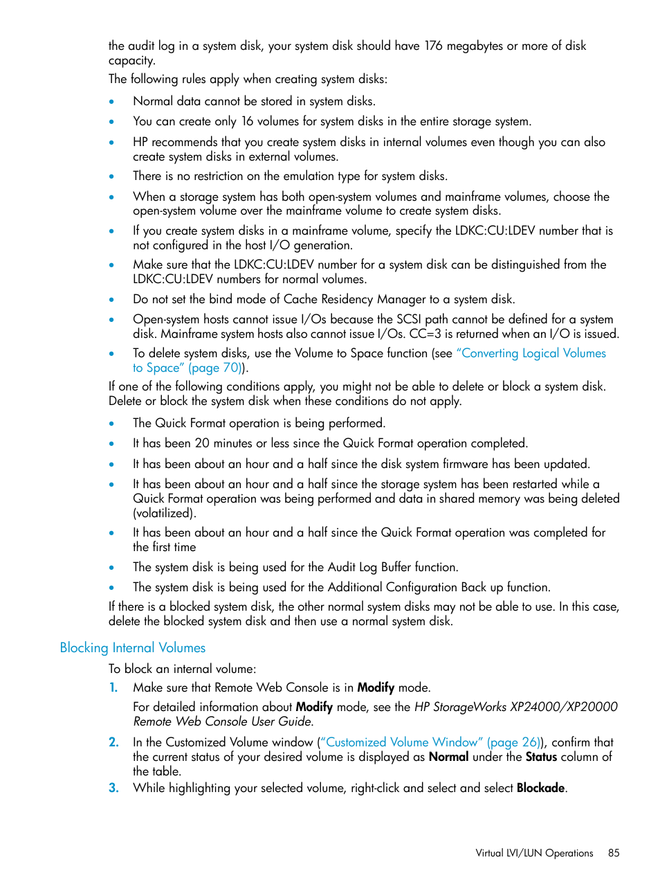 Blocking internal volumes | HP XP Data Shredder Software User Manual | Page 85 / 101