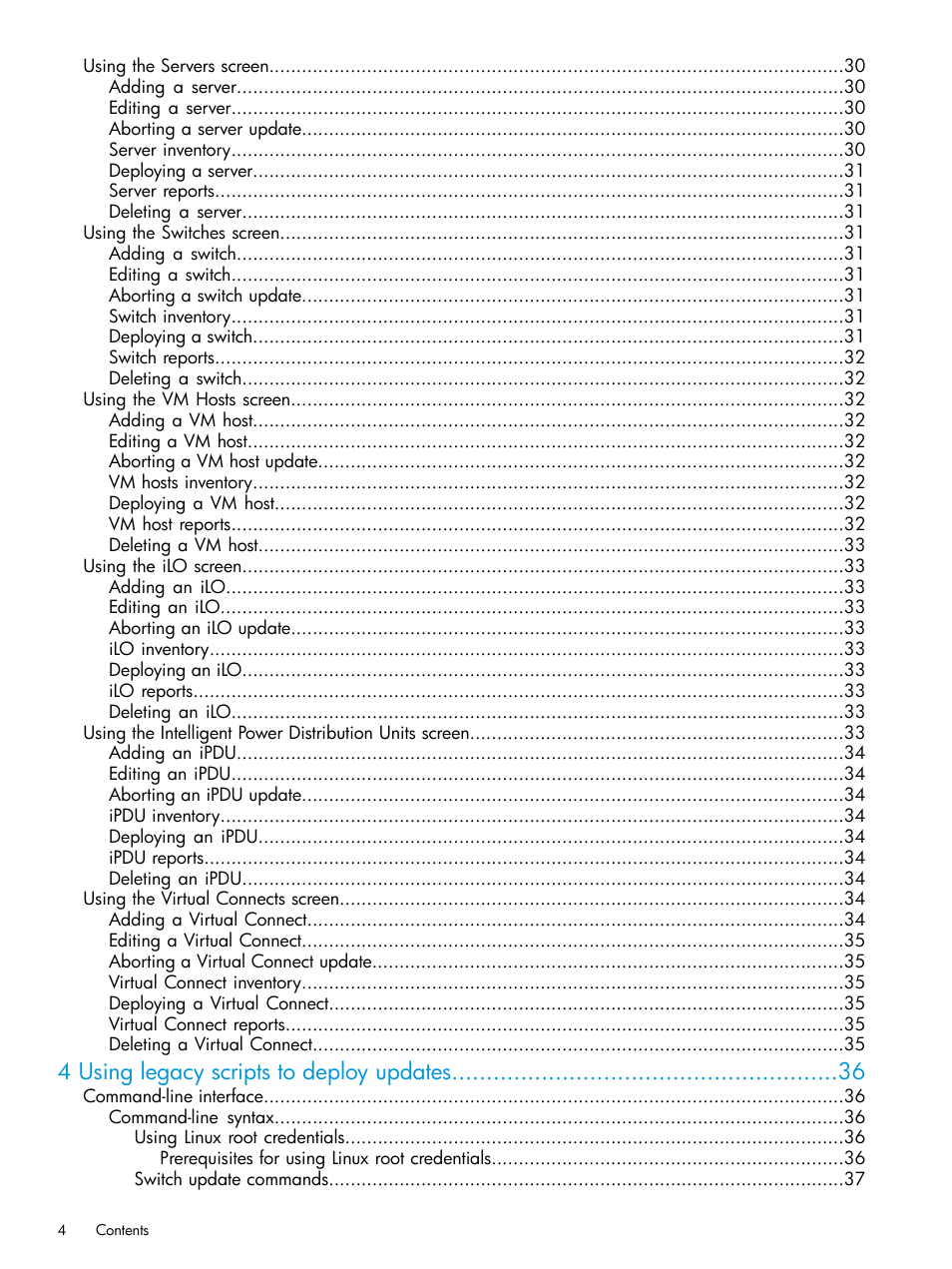 4 using legacy scripts to deploy updates | HP Smart Update Manager Version 6.0.0 User Manual | Page 4 / 77