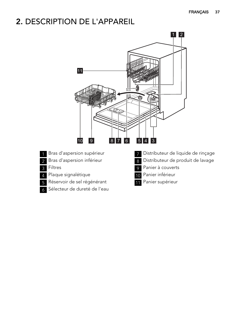 Description de l'appareil | AEG F65412IM0P User Manual | Page 37 / 68