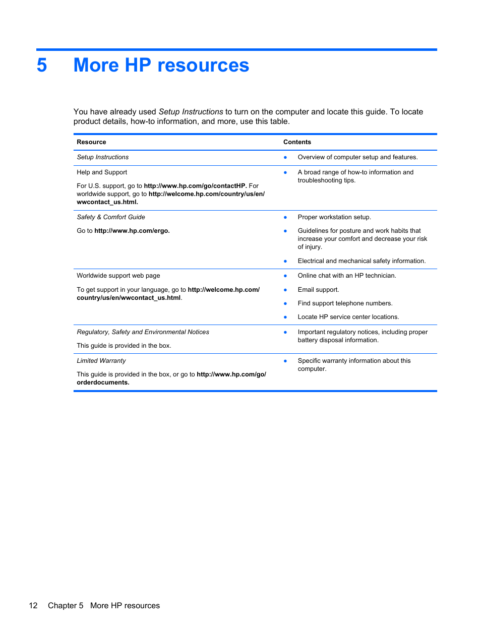 More hp resources, 5 more hp resources, 5more hp resources | HP Pavilion 14-c000ed Chromebook User Manual | Page 18 / 21