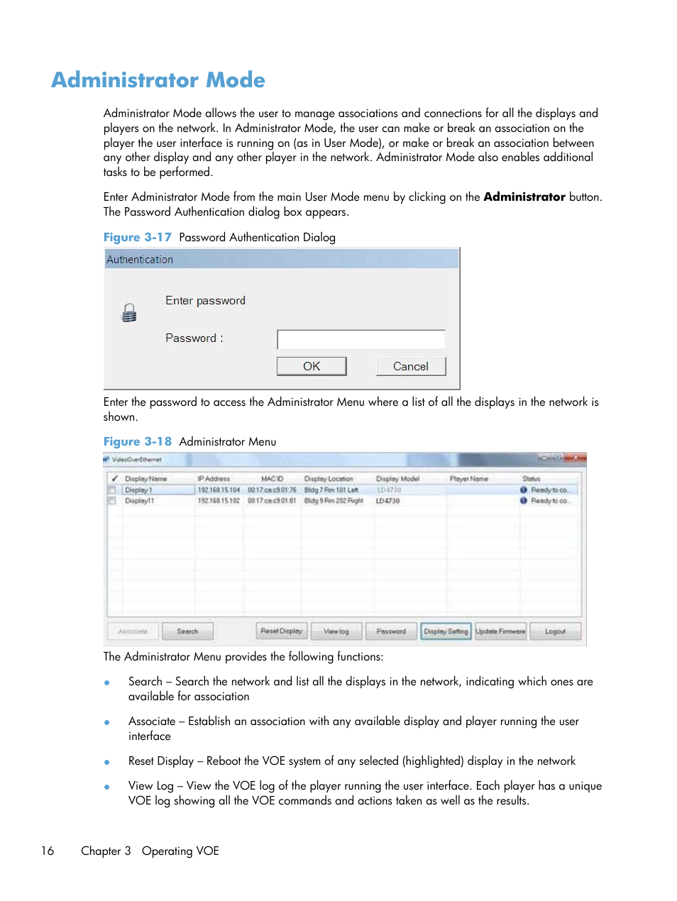 Administrator mode | HP LD4730 47-inch Micro-Bezel Video Wall Display User Manual | Page 20 / 42