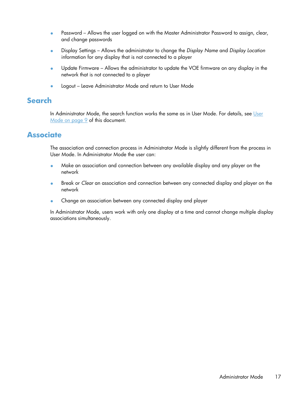 Search, Associate, Search associate | HP LD4730 47-inch Micro-Bezel Video Wall Display User Manual | Page 21 / 42
