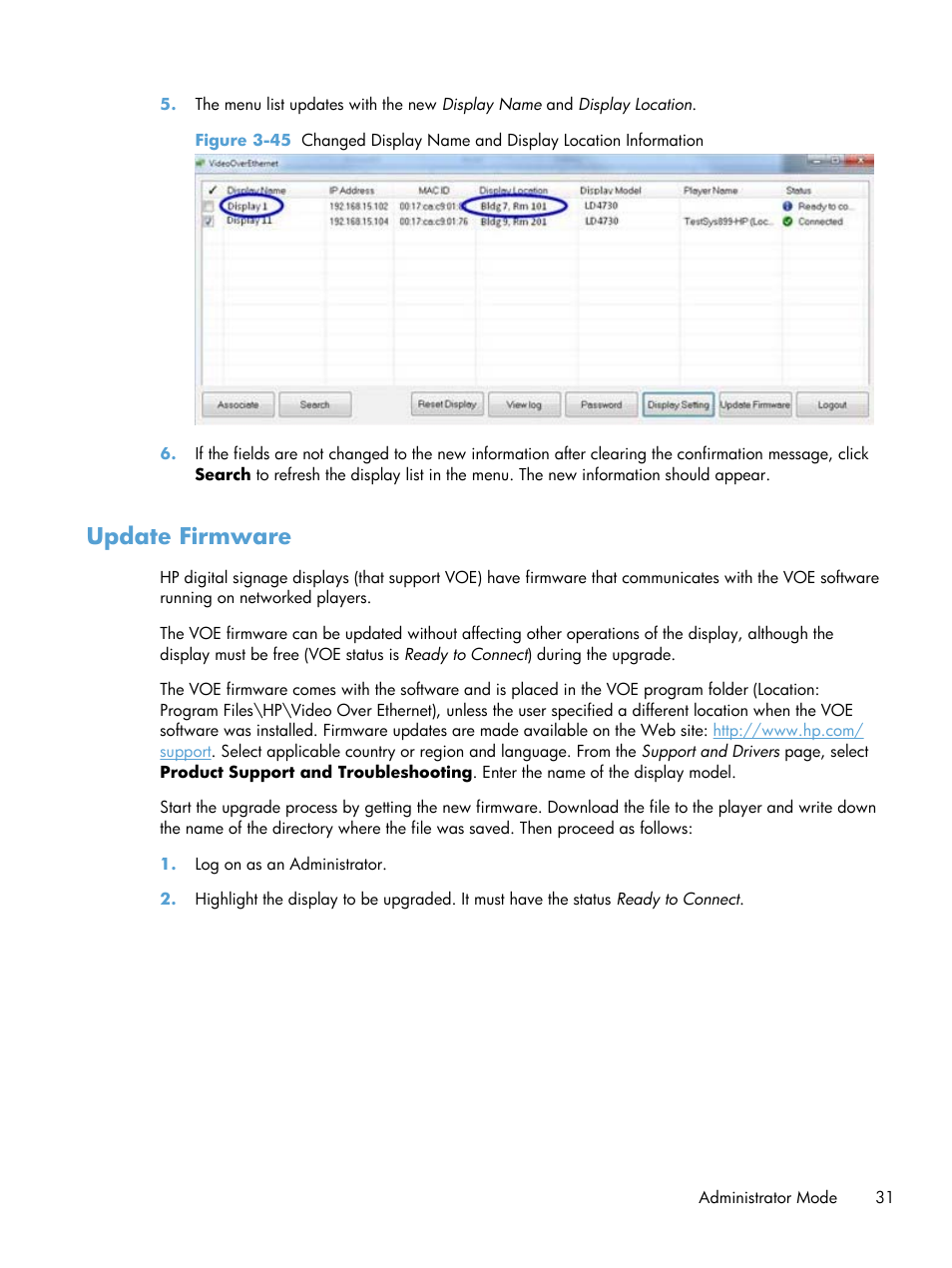 Update firmware | HP LD4730 47-inch Micro-Bezel Video Wall Display User Manual | Page 35 / 42