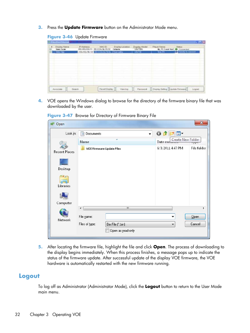 Logout | HP LD4730 47-inch Micro-Bezel Video Wall Display User Manual | Page 36 / 42