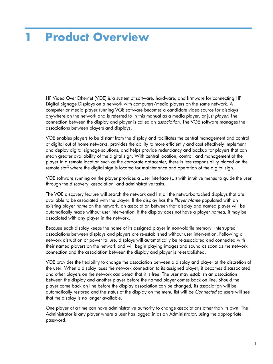 Product overview, 1 product overview | HP LD4730 47-inch Micro-Bezel Video Wall Display User Manual | Page 5 / 42