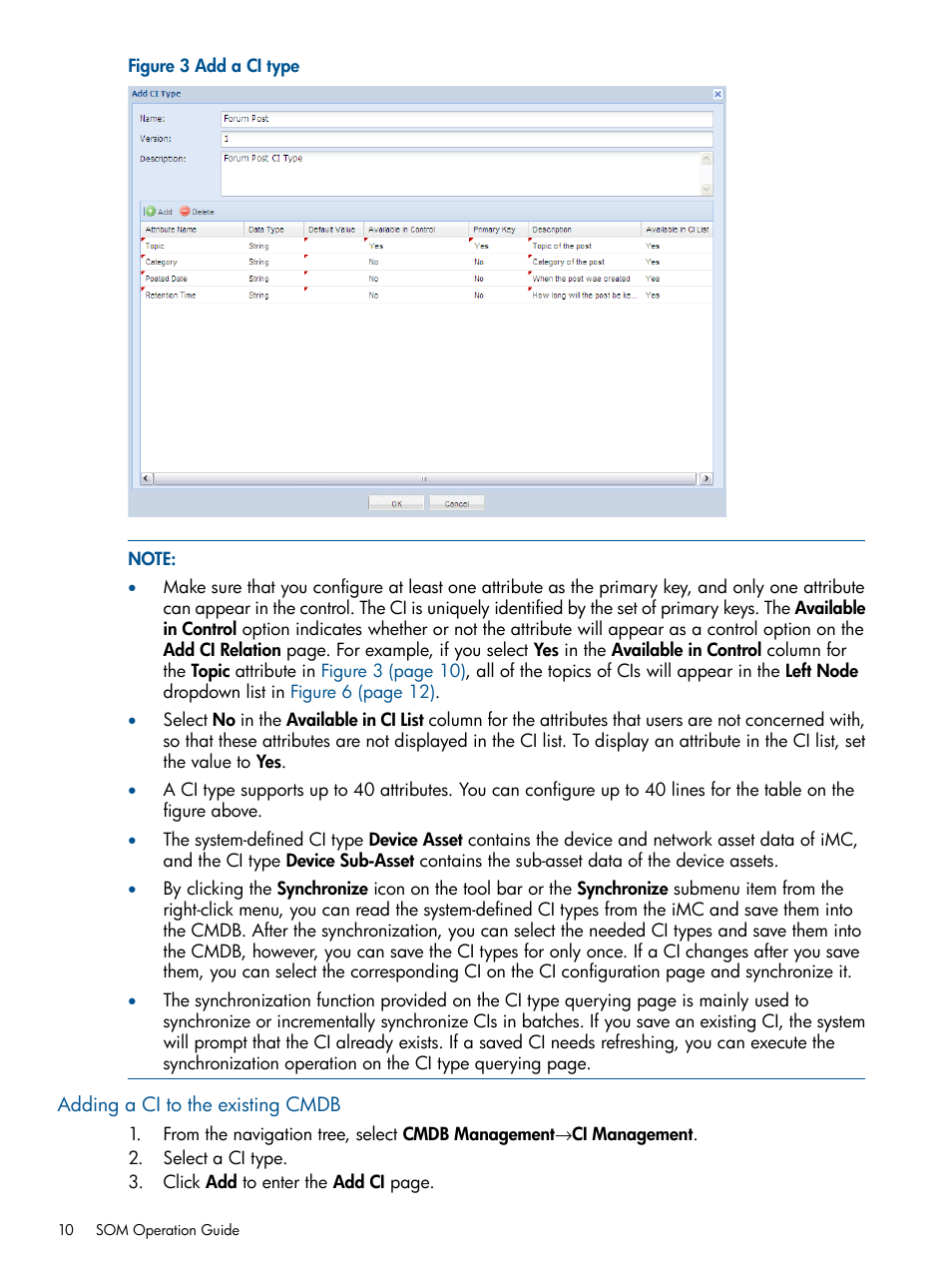 Adding a ci to the existing cmdb | HP Intelligent Management Center Licenses User Manual | Page 10 / 43