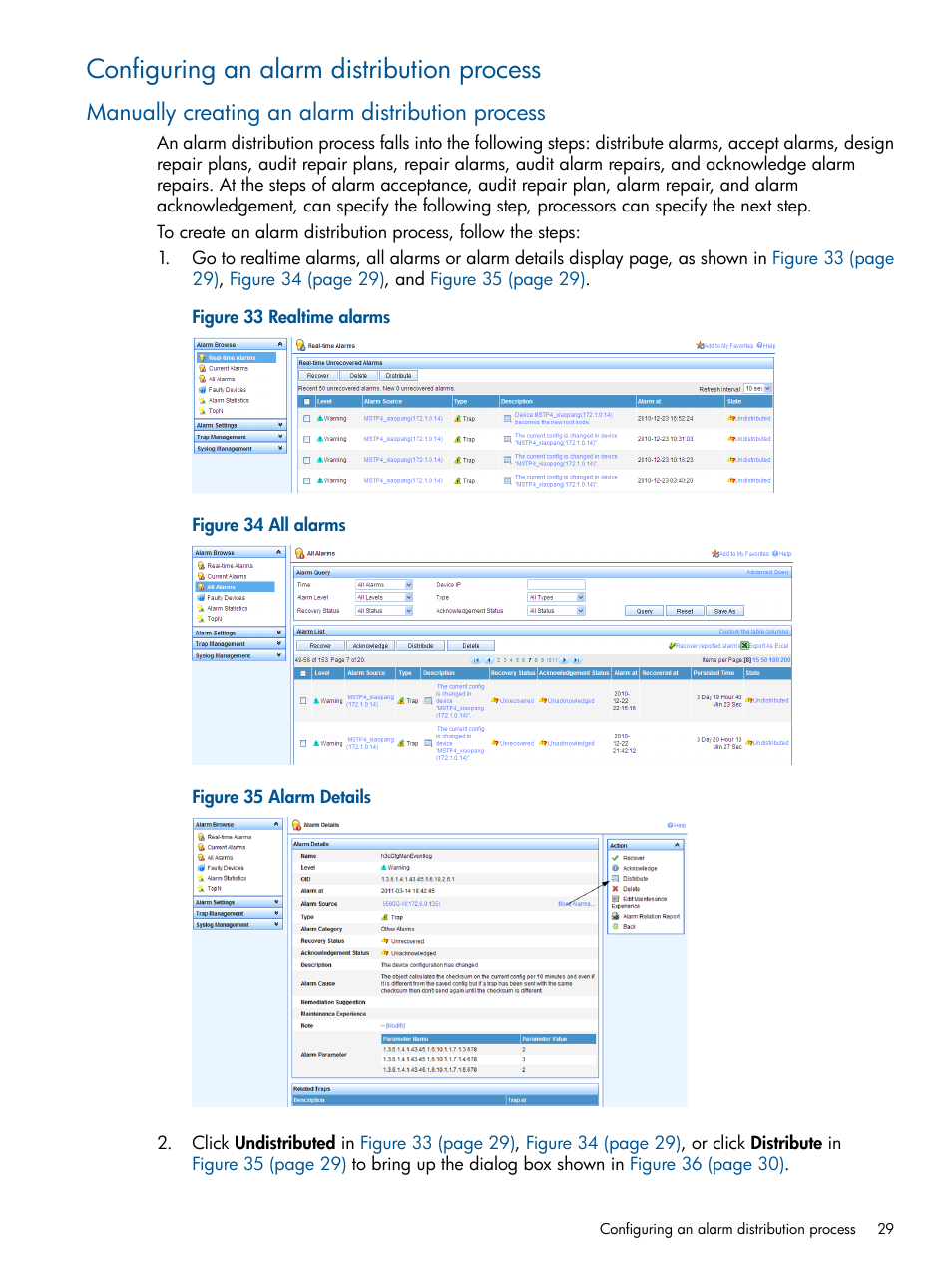 Configuring an alarm distribution process, Manually creating an alarm distribution process | HP Intelligent Management Center Licenses User Manual | Page 29 / 43